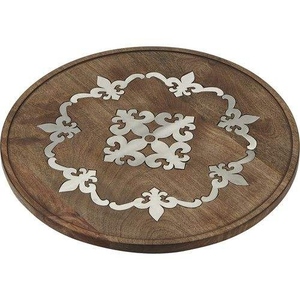 Plato para servir Ramadán de madera y nácar hecho a mano, elegante plato de dátiles y chocolate para las celebraciones de Iftar y Eid - Product Image 3