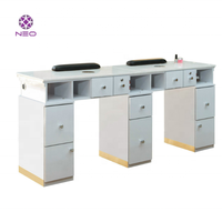 Table à ongles moderne en MDF, prix d'usine NEO, vente en gros, ensemble de mobilier de salon, plateau en marbre pour salon de manucure