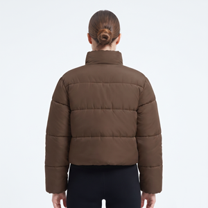 High Quality Fashion Winter Women's Sheep Skin Knitted Bubble <b>Crop</b> Puffer <b>Jacket</b> Quick Dry Plus Size - Product Image 6