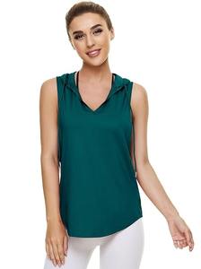 Sudadera sin Mangas con Capucha para Mujer, Logotipo Personalizado OEM, Transpirable, Forrada de Poliéster, para Gimnasio, Fitness, Correr, Ropa Casual de Primavera/Verano - Product Image 3