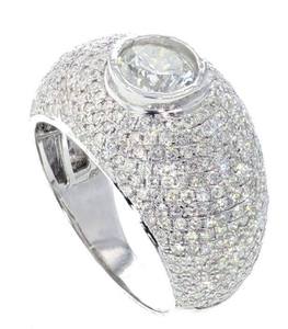 แหวนแต่งงานสำหรับผู้ชาย925สเตอร์ลิงเงิน8.00กะรัตเพชรเจียระไนทรงกลมประดับฮิปฮอปตามสั่ง - Product Image 2