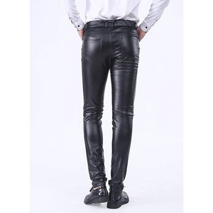 Pantalon unisexe personnalisable de haute qualité, logo personnalisé, utilisation quotidienne, cuir, couleur personnalisée, pantalon en cuir noir pour hommes, vente en gros - Product Image 4
