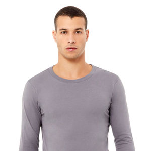 T-Shirt manches longues en Jersey de coton peigné 100% Airlume 32 simple 4.2 oz Storm Classic ras du cou unisexe - Product Image 4