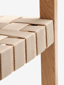 Fauteuil moderne avec cadre en bois naturel et sangles en textile - Product Image 6