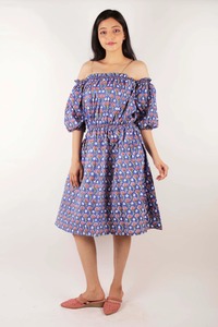 Vestido de algodón hecho a mano vestido de algodón de diseñador estampado bloque de mano - Product Image 2