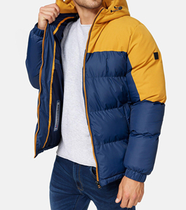 High Quality Cotton Filled <b>Puffer</b> Coat Unisex Trend Hooded Thick Winter Bomber Shiny Canvas Front Custom <b>Puffer</b> <b>Jacket</b> - Product Image 3