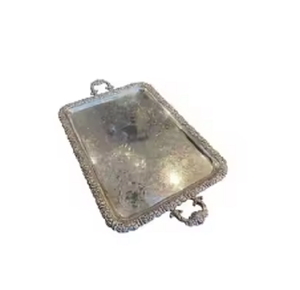 Plat de maison et de table Plateau de service en acier inoxydable pour aliments et fruits Plateau en métal fait main de style classique Nouveau design - Product Image 6