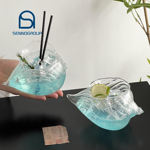 Vente chaude Fantaisie Coquillage Verres À Cocktail Transparent En Forme De Coquille Cocktail Whisky champagne Verre Ensembles pour bar - Product Image 1