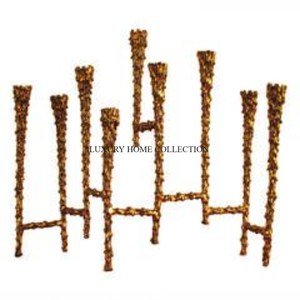 Accessoires éclaircissants fantaisie couleur or Standard faits à la main bougeoir décoration de table chandelier de maison et de mariage - Product Image 1