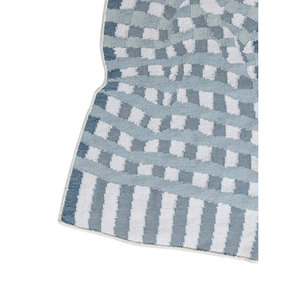 พรมขนสัตว์ทอลายตารางสีน้ำเงิน รุ่น ADWP-13084 ผ้าฝ้ายออร์แกนิก รูปทรงสี่เหลี่ยมผืนผ้า ขนาด 9x12 ฟุต สำหรับตกแต่งห้องนั่งเล่นในบ้าน - Product Image 4