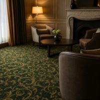 Tapis Damassé Axminster 80% Laine 20% Nylon Jacquard Mur à Mur pour Chambre d'Hôtel, Salon, Ignifuge