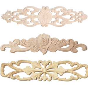 Appliques décoratives en bois massif sculpté, appliques en bois pour armoires, décor intérieur intemporel pour la maison, appliques pour meubles - Product Image 4