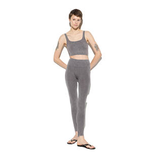 Leggings en toile décontractés pour femmes, 100% coton, taille mi-haute, toutes saisons - Product Image 1