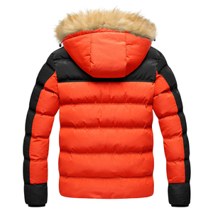 Chaqueta acolchada larga de invierno de talla grande 2024 con capucha de piel chaquetas acolchadas de algodón cálido para hombres transpirable, de talla grande - Product Image 2