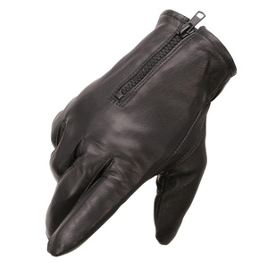 JNM Gants de conducteur zippés en cuir de qualité supérieure pour hommes Doublure en micro polaire Résistance thermique à la chaleur Accessoire de mode à usage général - Product Image 2