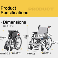 Silla de Ruedas Plegable Exclusiva para Personas Mayores, con Ruedas Amortiguadoras, Carrito de Movilidad Portátil para Pacientes con Parálisis