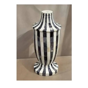 Lampe de table à motif de rayures noires et blanches sans abat-jour lampe de table de chevet électrique élégante lampe de bureau de chevet décor de mariage - Product Image 5