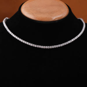 Collier de tennis de luxe de 18 pouces en argent sterling 925 Moissanite diamant taille ronde à la mode chaîne de tennis glacée pour elle - Product Image 4