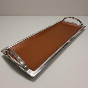 Classic Leather Tray With Elegant Handles And Detailed Stitching Providing A Beautiful Blend Of Style And Practical <b>Utility</b> - Product Image 5