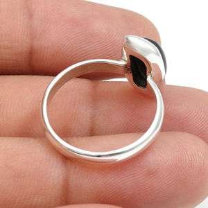 Solide 925 argent Sterling noir opale pierre précieuse fait à la main Design classique pierre de naissance bijoux en pierres précieuses 925 estampillé bagues en argent OEM - Product Image 4