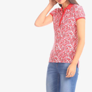 2026 último diseño impreso polos 100% algodón para mujer de alta calidad nueva moda algodón poliéster mujeres impreso polos - Product Image 1