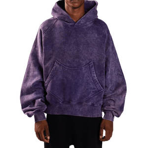 Sudadera con Capucha de Alta Calidad para Hombre, Estilo Urbano de Invierno, Mezcla de Algodón y Felpa, Lavado Ácido, Corte Regular, Resistente al Viento y Transpirable - Product Image 1