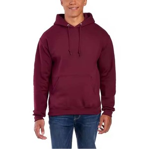 350 GSM Men's Pullover Cotton Polyester Fleece Hoodies Heavyweight Streetwear Plain Print Embroidery No String Hoodies - Product Image 1