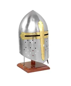 Sugarloaf Steel Helmets Medieval Knight Helm For Warriors | 20G Sugar Loaf Helmet | Free Size Wearable Adult