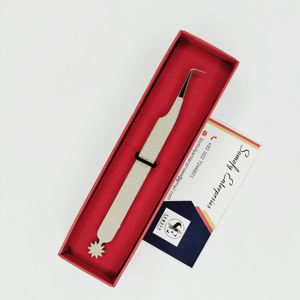 แหนบสำหรับต่อขนตาแบบกำหนดเองที่แข็งแกร่งบางตรงปริมาณ90องศาสแตนเลสทนทานติดฉลากส่วนตัว - Product Image 6