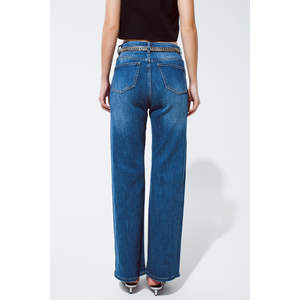 Jeans de Cintura Alta y Pierna Recta con Acabado Metálico Plateado, Transpirables, Estilo Urbano, con Técnica de Pedrería, Holgados, Talla XL, Estampado Invernal - Product Image 6