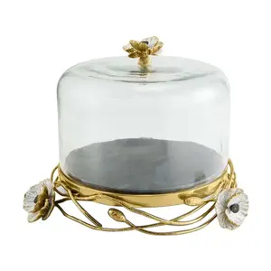 Soporte de pastel de estilo lujoso de cristal chapado en oro, soporte de pastel de diseño Premium elegante para fiestas de Hotel, decoración de mesa, uso de servicio - Product Image 3