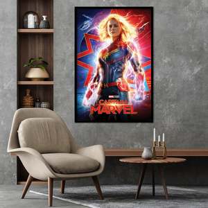 Affiche moderne Captain Marvel : Design « Plus haut, plus loin, plus rapide » pour décoration murale - Product Image 1