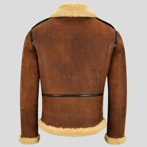 Trending <b>Men's</b> <b>Sheepskin</b> Shearling <b>Leather</b> <b>Jacket</b> Premium Grade Finished <b>Leather</b> Outerwear <b>Jacket</b> for <b>Men</b> <b>Jacket</b> - Product Image 4
