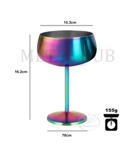 Verres à martini en acier inoxydable au design moderne pour le vin et les cocktails parfaits pour les événements et les rassemblements à la maison d'Inde - Product Image 3