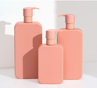 Bouteille pompe carrée blanche de luxe avec impression de logo personnalisé, 250 ml de lotion PE, 350 ml de shampoing, 500 ml de gel douche pour le lavage du corps
