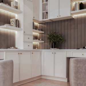 Juego de armarios de cocina RTA de madera maciza de alto brillo moderno personalizado, muebles de diseño Modular blanco brillante de PVC - Product Image 3