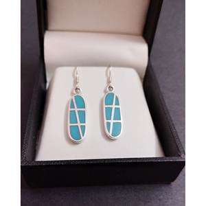 925 Sterling-Silver <b>Turquoise</b> Gemstone Fine <b>Stud</b> <b>Earrings</b> Handmade Rose Gold Design Gift for Her-Model E0754-GS - Product Image 2