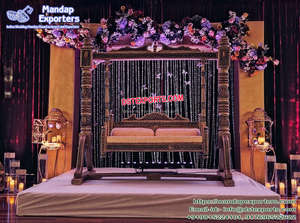 Musulmán Walima Nikah Escenario Decoración Columpio Boda DEL SUR DE LA India Mehndi Evento Columpio Boda musulmana Columpio dorado Venta de fábrica EE. UU. - Product Image 4