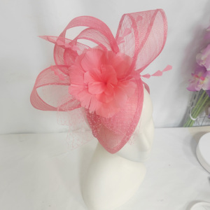 Pinza de pelo Fascinator de malla de plumas de alta calidad para damas Tea Party Church Wedding Headpiece Racing Accessories Casual Beach - Product Image 4