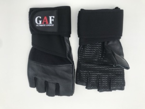 Gants de musculation GAF en cuir PU antidérapants, demi-doigts, protection de la paume, unisexe, entraînement - Product Image 3