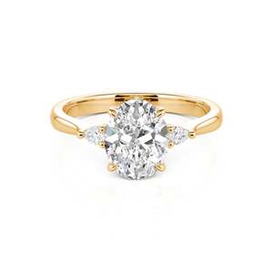Bague de mariage Jeulia à trois pierres en diamant taille ovale en argent sterling - Product Image 1