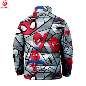 Men's Fashion Winter Jacket Waterproof <b>down</b> with Warm Puffer Canvas Fabric Stand Collar Sublimation Design - Product Image 2