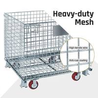 Cage en treillis métallique galvanisé empilable et verrouillable pour stockage, palette en acier pour protection logistique en entrepôt