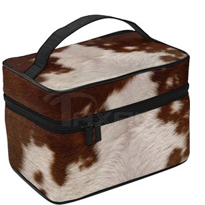 กระเป๋าหนังวัวมีฝาปิดแบบมีสไตล์สำหรับใส่ของใช้ในห้องน้ำลายแฟชั่นออกแบบได้ตามต้องการ - Product Image 3