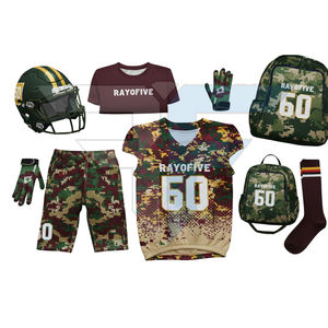 Maillot de football américain de haute qualité 100% polyester à manches courtes, séchage rapide et respirant, accessoires inclus - Product Image 2