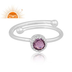 Dernière conception Bague empilable en argent sterling 925 fin avec améthyste rose naturelle Fabricant de bijoux personnalisé - Product Image 2