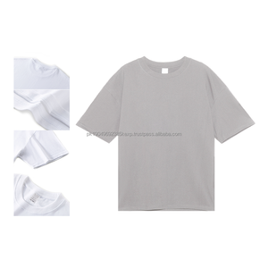 Camiseta de algodón con hombros caídos de 250g de alta calidad para hombre, Camiseta cómoda y transpirable con logotipo personalizado disponible - Product Image 3