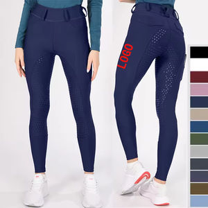 Pantalons d'équitation avec logo personnalisé, vêtements d'équitation hautement extensibles, leggings d'équitation pour femmes, taille élastique - Product Image 2