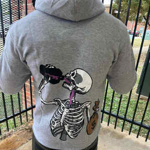 Sweat à capuche sérigraphié pour hommes pulls à capuche à ourlet brut de qualité supérieure confortable pas cher vente en gros vêtements décontractés personnalisés sweats à capuche pour hommes - Product Image 2