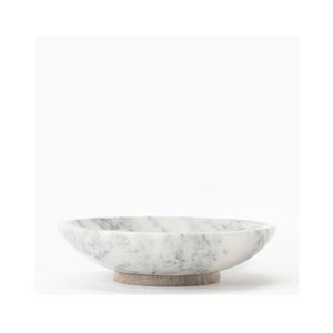 Natural marble bowl handmade versatile decorative dish centerpiece for home dining kitchen <b>table</b> serving salad fruits - Product Image 2